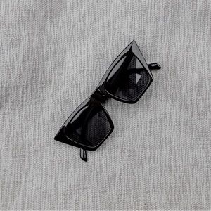 Retro Square Cat Eye Sunglasses, Black